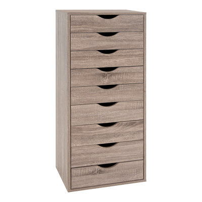 Wollstone 9-Drawer Wide Wooden Filing Cabinet – Office Storage Organizer