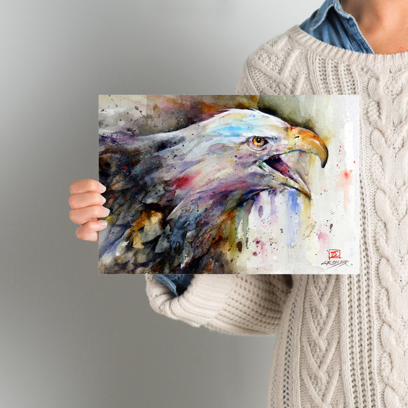 « eagle », reproduction d’art sur toile tendue encadrée, H 8 po x l 12 po x P 0,75 po