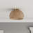 Kadeyn 1-Light Bulb Bamboo Unique Dimmable Boho Flush Mount Light