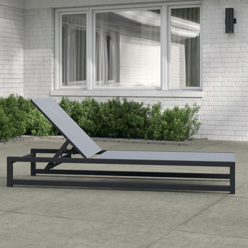 Méridienne inclinable Alliyiah, Gris foncé / Noir, 1