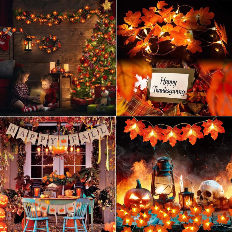 Maple Leaf 3 Light String Lights