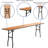 Wood Folding Training And Event Table, Training Table With Smooth Clear Coated Finished Top, Natural