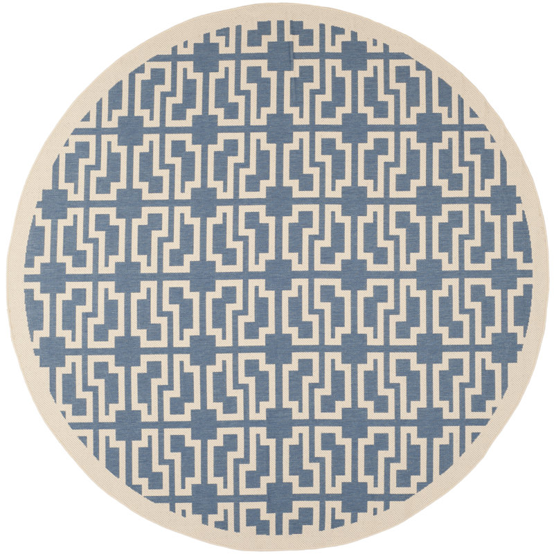Herefordshire Performance Geometric Indoor/Outdoor Area Rug, Round 7'1"