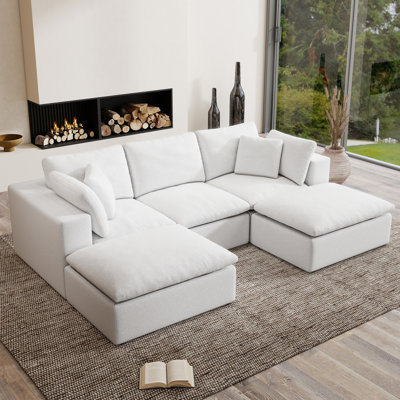 Kreyton Boneless 108" Cloud Compression Sectional Sofa, No-Assembly Sectional Couch
