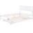 White Full Size Platform Bed With Adjustable Trundle - Constructed Quality Pine Wood And In Solid Construction For Maximum Support-1263499324