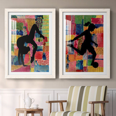 «Patchwork Athlete I», reproduction encadrée de qualité supérieure - prête à être accrochée