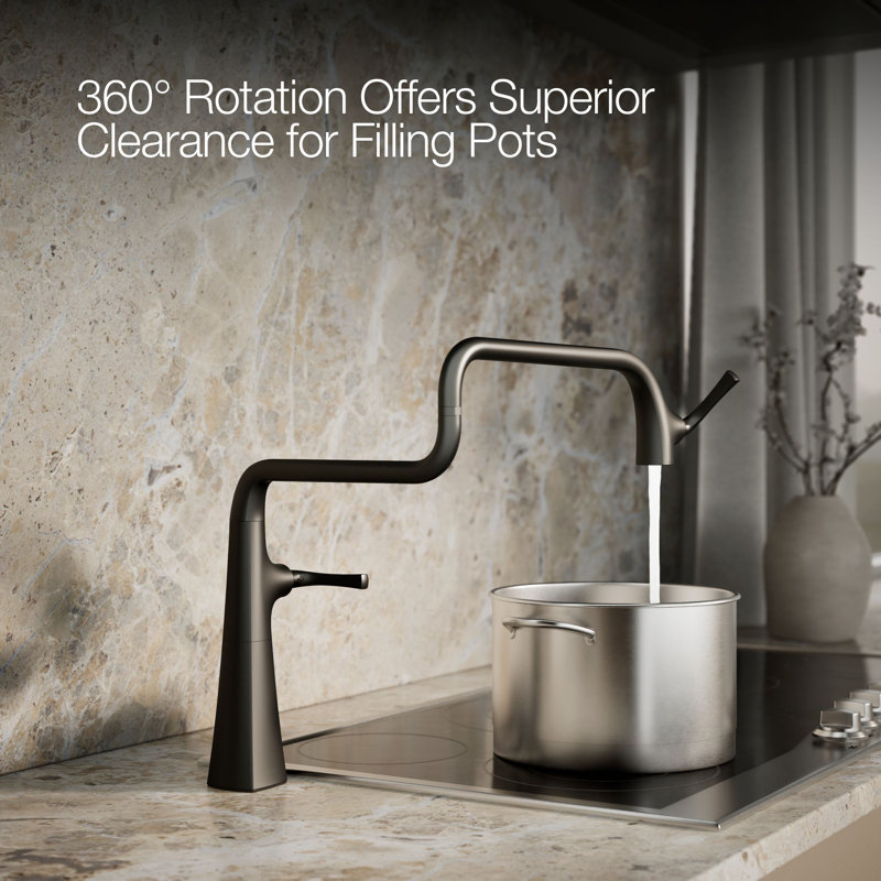 Graze Deck-Mount Pot Filler Faucet, Matte Black