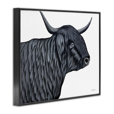 Filmore Black Bull Portrait Framed Giclee, design by Ashley Justice