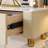  Theopal 57'' W Solid Wood Makeup Vanity Set With Lighted Mirror And Stool Faux Leather Vanity Set
