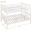 Lit superposé double au-dessus en blanc, conception en bois massif, pour l'accessibilité, garde-corps supérieur, tête de lit inférieure, lit blanc à configuration d'espace efficace, mélange de contreplaqué et de pin, longueur, soirée idéale