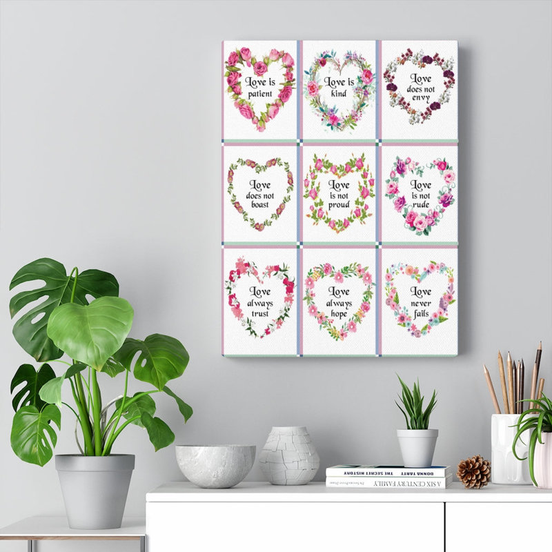 «Love Is 1 Corinthians 13.4-8 Christian Home Decor Scripture Art», H 24 po x l 18 po x P 1,25 po