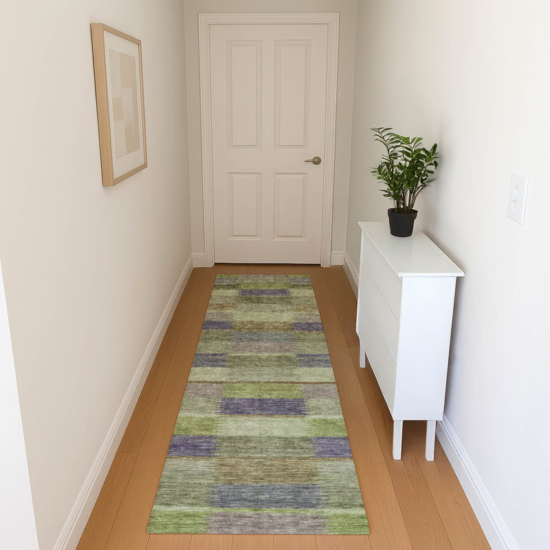 Premium Machine Washable Brennon AMF1628 Stripes Rug, Runner 2'3" x 7'6"