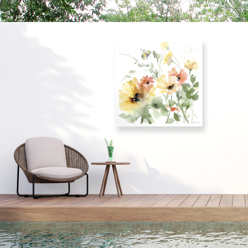 Toile d'extérieur «Sunflower Meadow I» Katrina Pete, H 24 po x l 24 po x P 1,5 po
