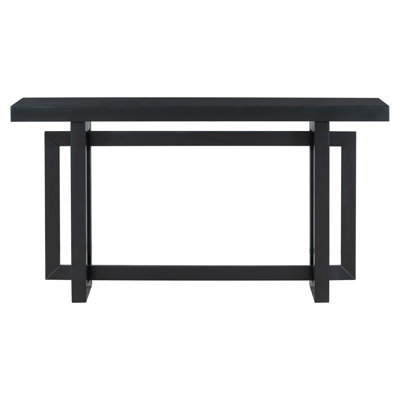Contemporary Console Table With Wood Top, Extra Long Entryway Table For Entryway, Hallway, Living Room, Foyer, Corridor