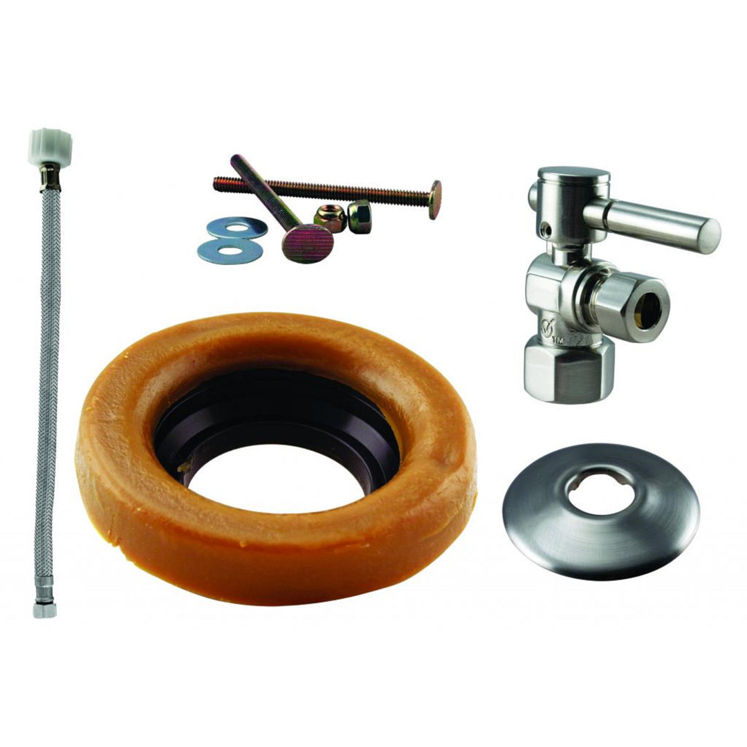 Toilet Kit with Stop and Wax Ring Lever Handle Westbrass 