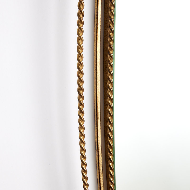 Shantae Triple-Braided Iron Narrow Accent Mirror in Antique Gold