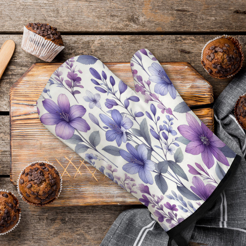 Lilac Fields Oven Mitt Cotton Twill