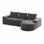 Canapé modulaire incurvé de 99 po en chenille avec méridienne et canapé en forme de L avec sièges profonds, canapé modulaire en chenille de 99 po pour le salon et la chambre à coucher, aucun assemblage requis-1393742748