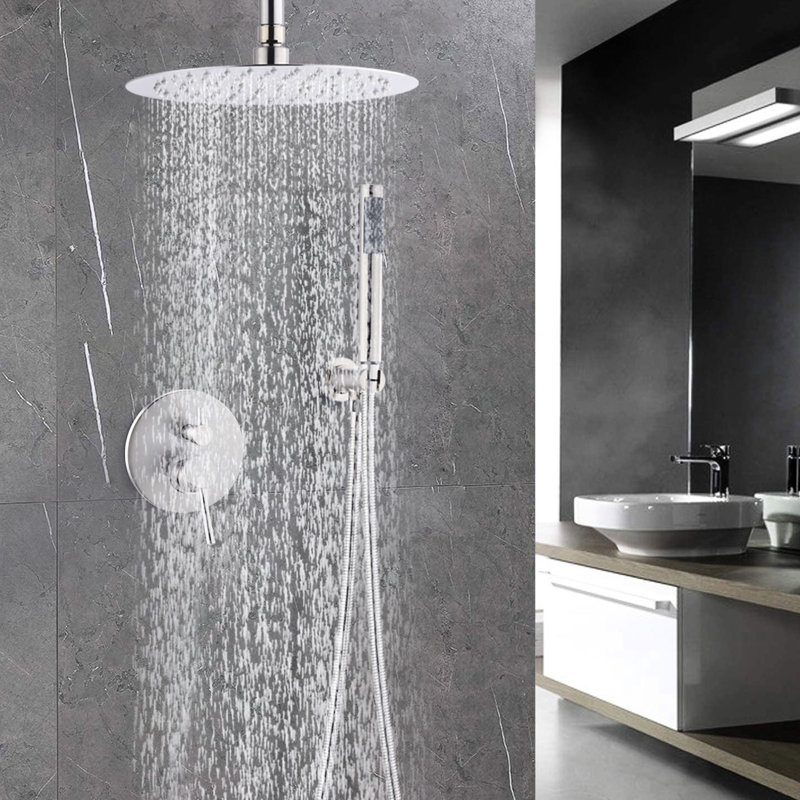 10 Inch Shower Head And Handheld In Brushed Nickel For Bathroom Perfection Pair With