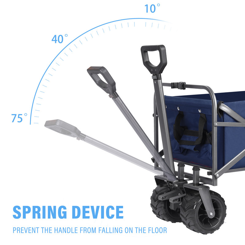 Foldable Tailgating Wagons, Black/Blue