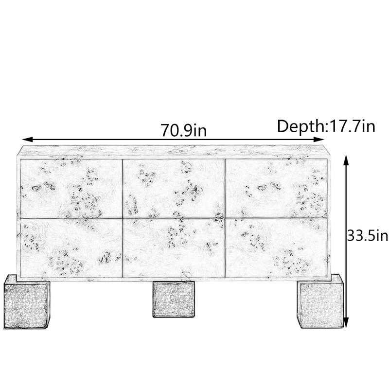 70.9" Console Table, 33.5" H x 70.9" W x 17.7" D
