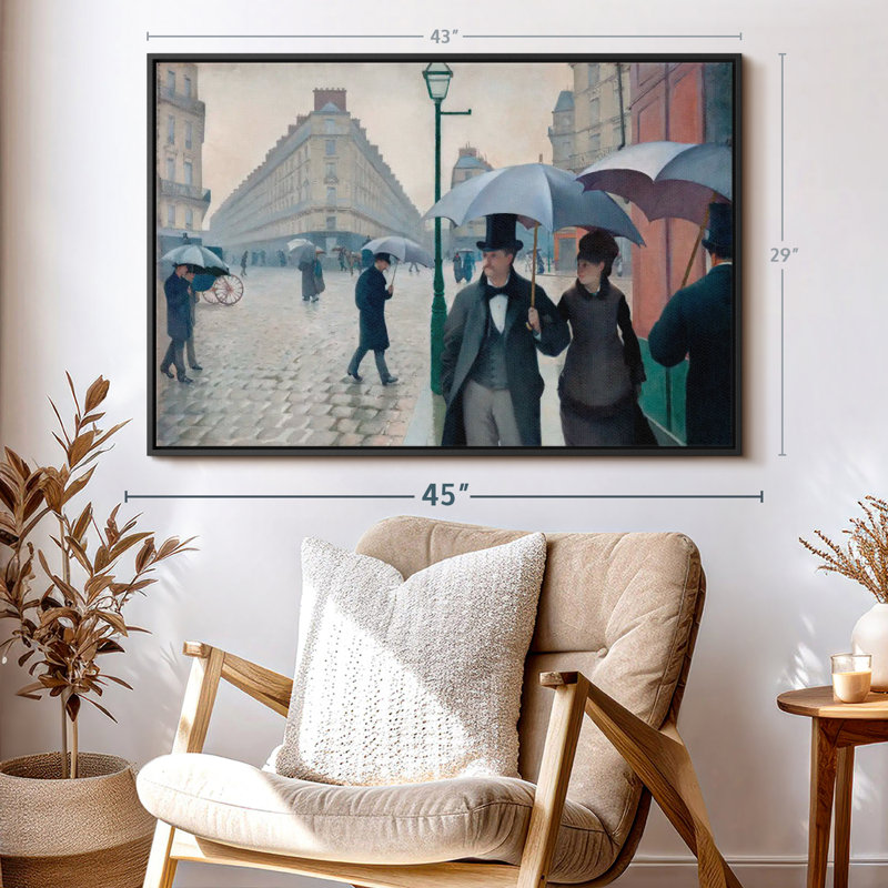 «Paris Street Rainy Day 1877, reproduction sur toile», H 29 po x l 43 po