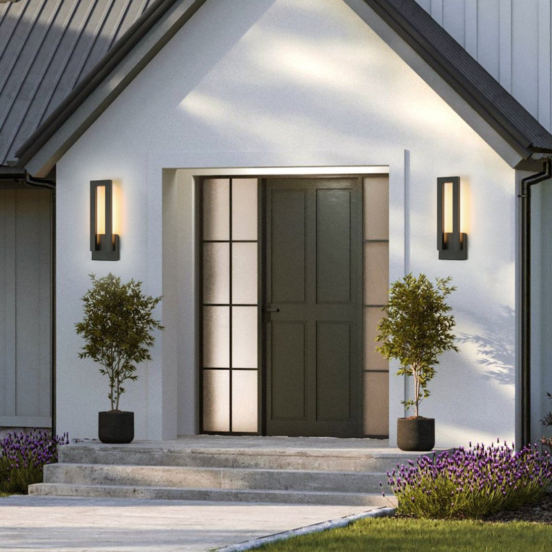 Modern Rectangular Contemporary LED Outdoor Wall Sconce Light IP54 Waterproof
