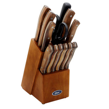 Oster 81028.03 Whitmore Stainless Steel 3-Piece Cutlery Set, Walnut Handle  