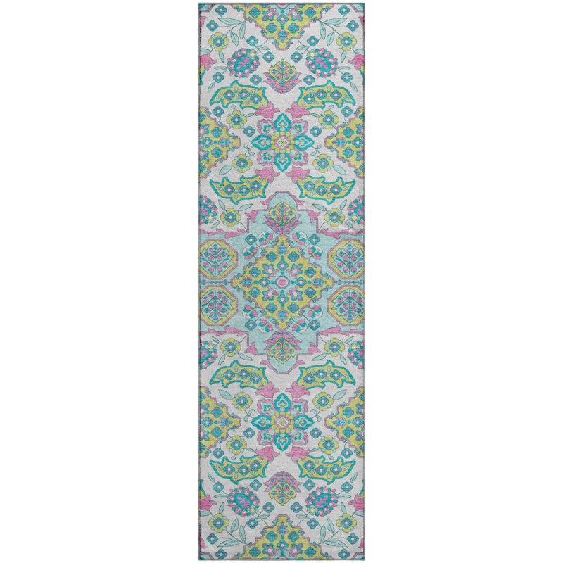 Premium Machine Washable Crestover AMF1853 Global Rug, Runner 2'3" x 7'6"