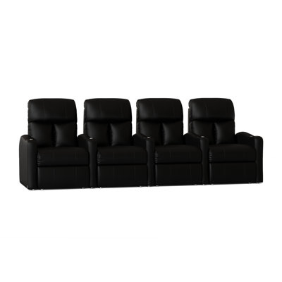 Upholstered Home Theater Seating with Cup Holder