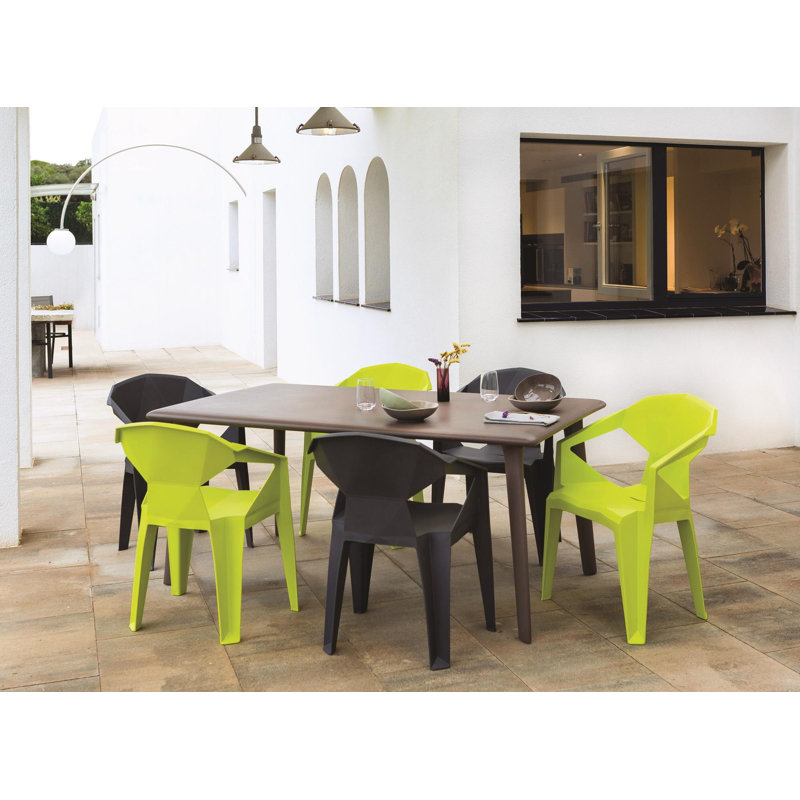 New Dessa Outdoor Dining Table, Chocolate