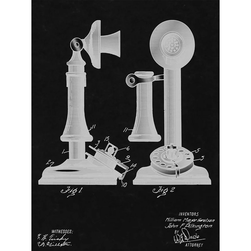 «The Téléphone», affiche vintage sur toile tendue, H 24 po x l 32 po x P 1,5 po