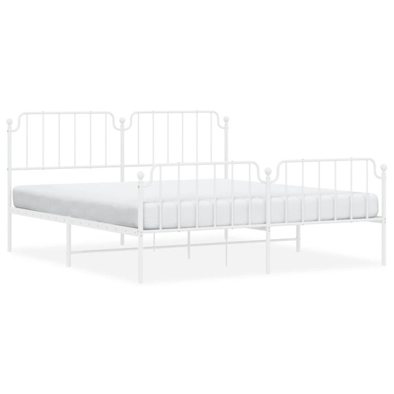 Almeer DE Size - 100 X 200 Cm Metal Bed, White, Double (4'6)