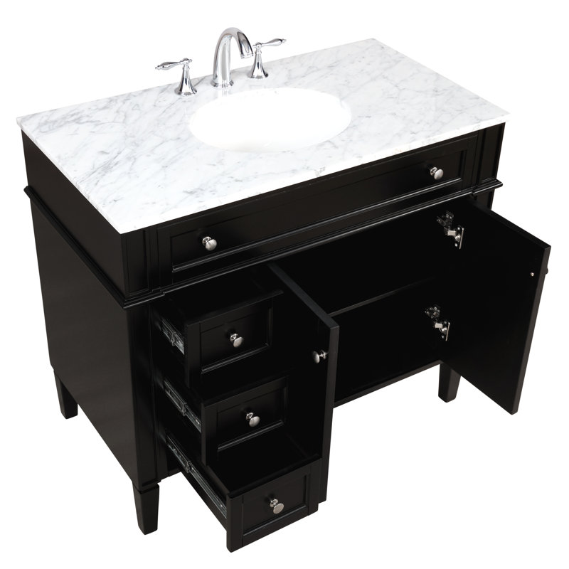 Ensemble de meuble-lavabo simple 40 "Rivers, Noir