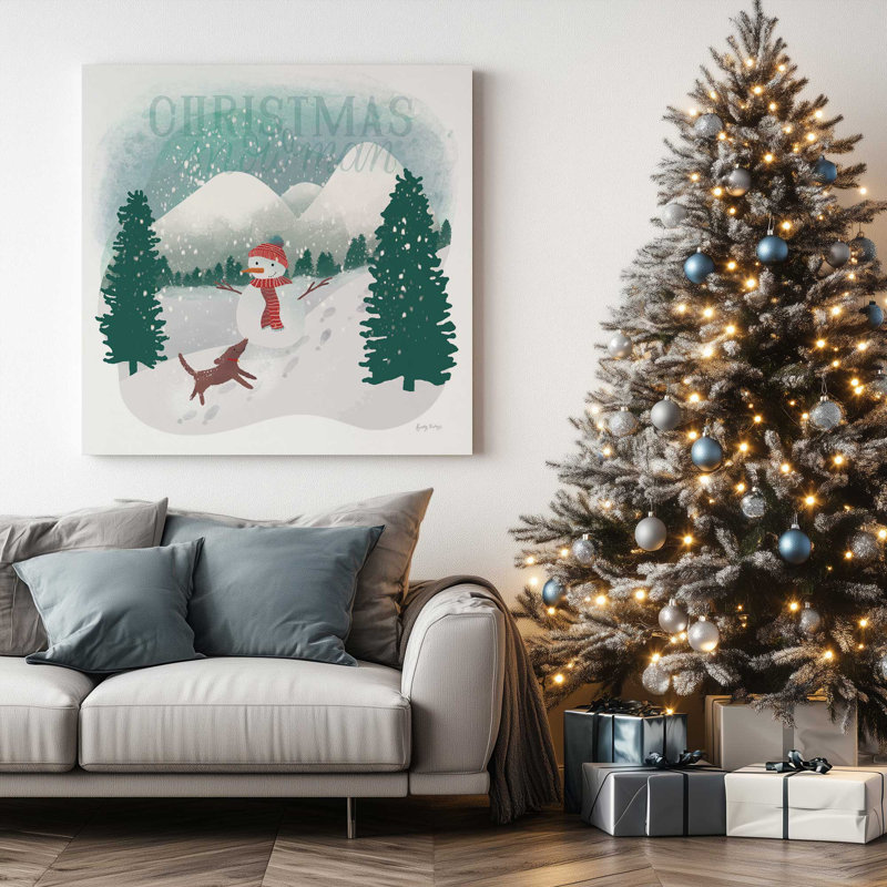 «Christmas Fun in Snow III», reproduction sur toile dans un cadre poli, Toile tendue, H 16 po x l 16 po x P 1,25 po