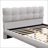 Full Size Upholstered Platform Bed Frame With Cookie-Shaped Headboard