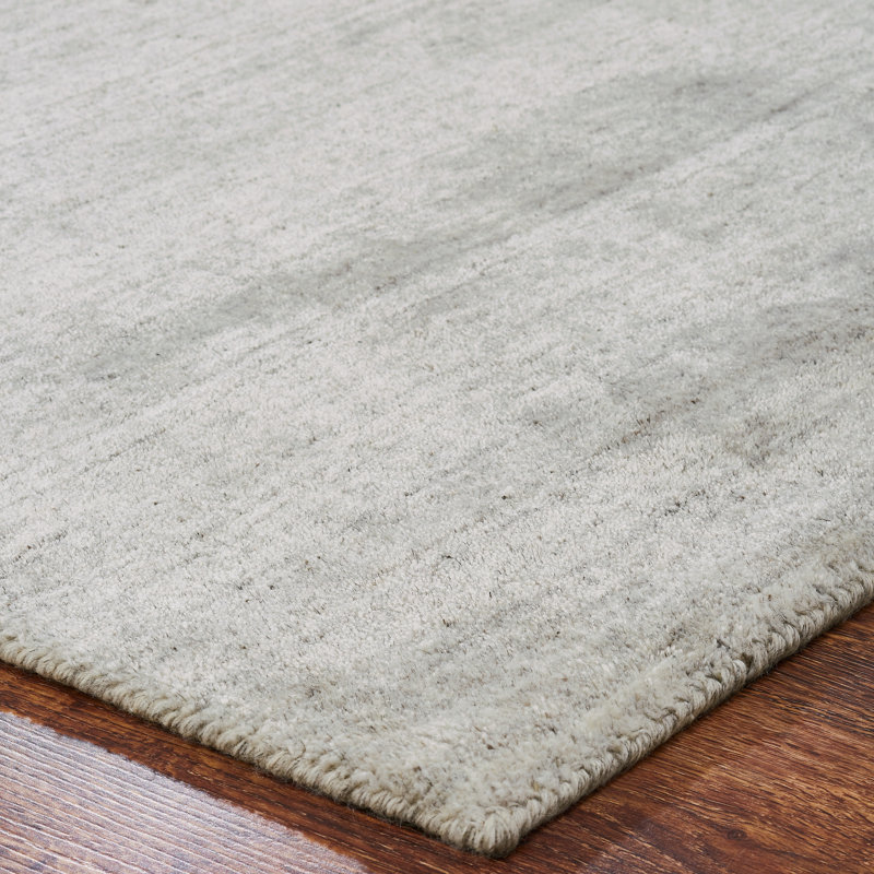 Chino Hand-Woven Ivory Area Rug, Rectangle 8'6" x 11'6", Gray
