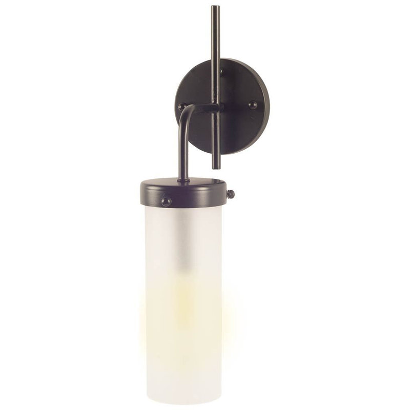 Flatbush Glass Armed Sconce, Black