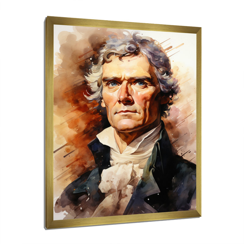 Thomas Jefferson, président, impression sur toile, Cadre doré à une seule photo, H 20 po x l 12 po x P 1 po