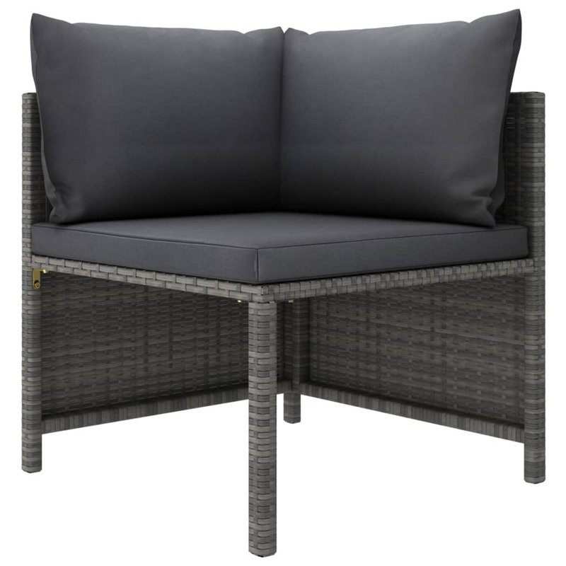 Ensemble de canapé modulaire d'extérieur 9 pièces Avio, table basse carrée, rotin gris