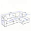 Canapé de rangement moderne avec double USB, 2 poches latérales, banc de rangement avec repose-pieds, canapé modulaire en chenille surdimensionné, canapé en L surdimensionné à 4 places-727667483