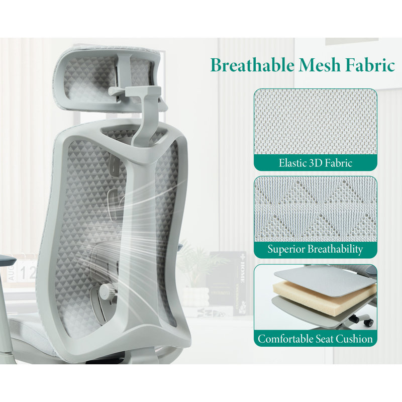 Brayden Studio Office Chair, Grey, Blue
