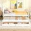 Lit plateforme simple avec lit gigogne et tiroirs, blanc