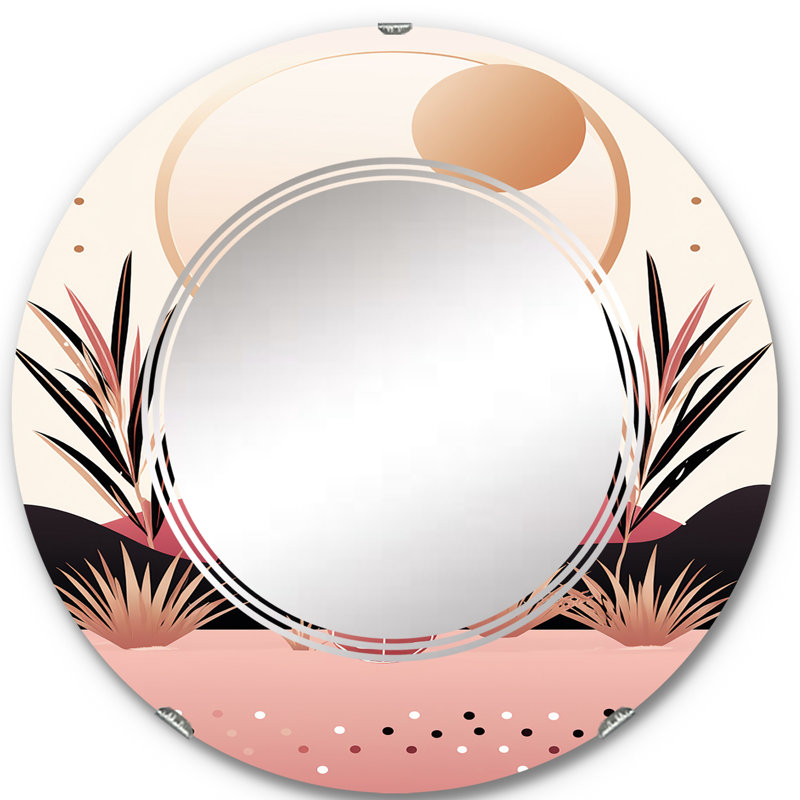 Perit - Miroir mural moderne rond, 24 po x 24 po