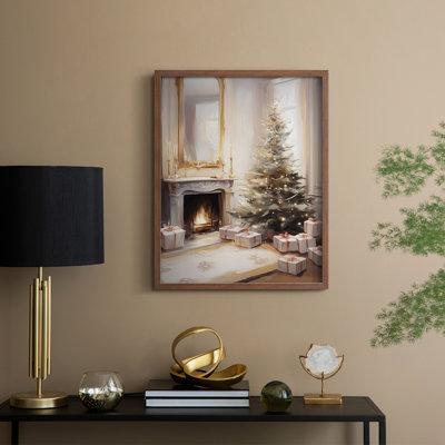 «Christmas Holiday Art», série 2-Lxxxxi, reproduction encadrée - bois massif
