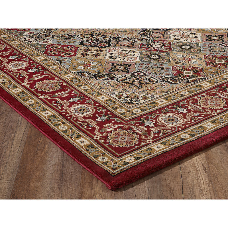 Tapis rond intérieur / extérieur rond rouge / brun Turkuaz, Rectangle 6 pi 7 po x 9 pi 6 po