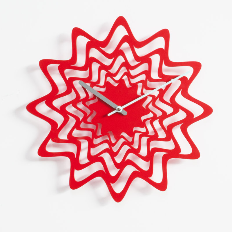 Balzer Metal Wall Clock, Red