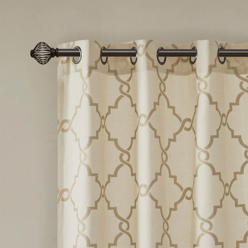 Le panneau de rideau à œillets Frrier, Beige et doré
