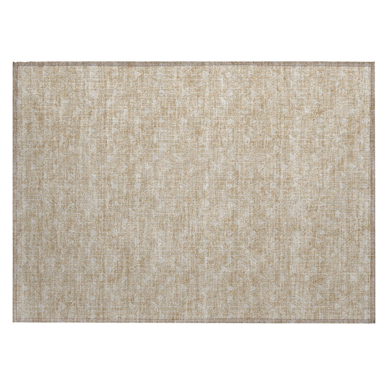2' X 3' Tan Geometric Washable Non Skid Indoor Outdoor Area Rug