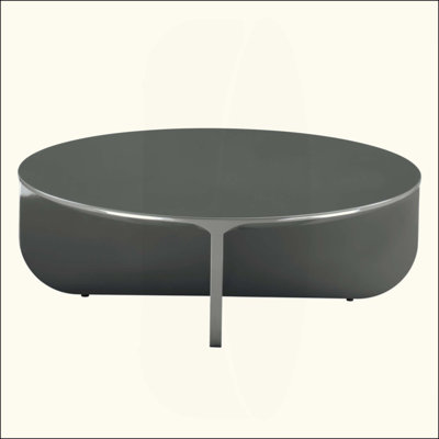Table basse haute brillance avec panneau de fibres à densité moyenne robuste et plateau épais pour des espaces de vie élégants